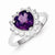 Sterling Silver Amethyst and CZ Heart Ring