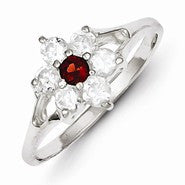 Sterling Silver Garnet Ring