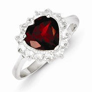 Sterling Silver Garnet Ring