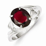 Sterling Silver Garnet Ring