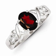 Sterling Silver Garnet Ring