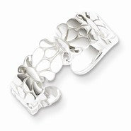 Sterling Silver Polished Butterflies Toe Ring