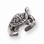 Sterling Silver Antiqued Turtle Toe Ring