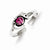 Sterling Silver Antiqued Pink CZ Dolphin Toe Ring