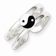 Sterling Silver Enameled Yin Yang Toe Ring