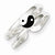 Sterling Silver Enameled Yin Yang Toe Ring