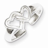 Sterling Silver Solid Heart Toe Ring