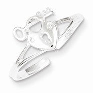 Sterling Silver Heart Lock & Key Toe Ring