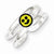 Sterling Silver Yellow & Black Enameled Smiley Toe Ring