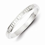 Sterling Silver 2mm Diamond-cut Wedding Band