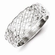 Sterling Silver Diamond-cut Ring