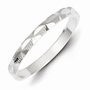 Sterling Silver 2mm Diamond-cut Wedding Band