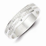 Sterling Silver 4mm Diamond-cut Wedding Band