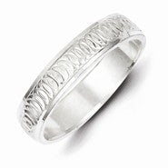 Sterling Silver 4mm Diamond-cut Wedding Band