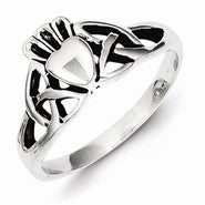 Sterling Silver Antiqued Claddagh Ring