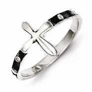 Sterling Silver Antiqued Cross Ring