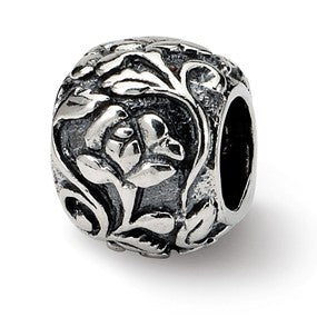 Sterling Silver Floral Bead Charm hide-image