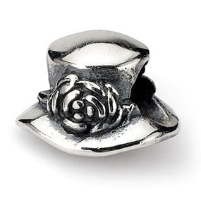 Sterling Silver Kids Flower Hat Bead Charm hide-image