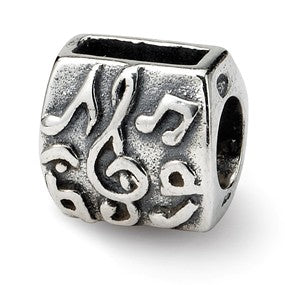 Sterling Silver Treble Clef & Notes Bead Charm hide-image