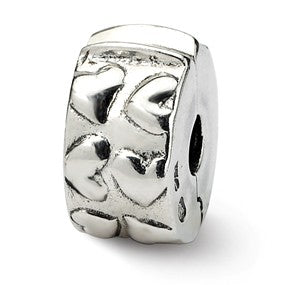 Sterling Silver Hinged Hearts Clip Bead Charm hide-image