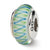 Sterling Silver Green/Blue Hand-blown Glass Bead Charm hide-image