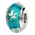 Sterling Silver Blue Floral Hand-blown Glass Bead Charm hide-image