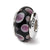 Purple/Black Hand-blown Glass Charm Bead in Sterling Silver