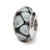 Black/Grey Hand-blown Glass Charm Bead in Sterling Silver