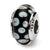 Sterling Silver Black/White Hand-blown Glass Bead Charm hide-image