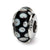 Black/White Hand-blown Glass Charm Bead in Sterling Silver
