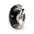 Black/Grey Hand-blown Glass Charm Bead in Sterling Silver