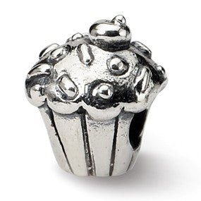 Sterling Silver Kids Cupcake Bead Charm hide-image