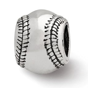 Sterling Silver Baseball Bead Charm hide-image