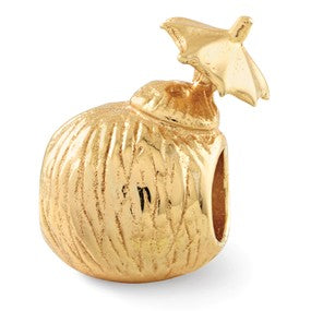 Gold Plated Coconut Drink Bead Charm hide-image