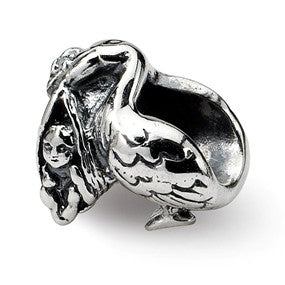 Sterling Silver Stork Bead Charm hide-image