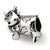 Sterling Silver Kids Cow w/ Bow Bead Charm hide-image