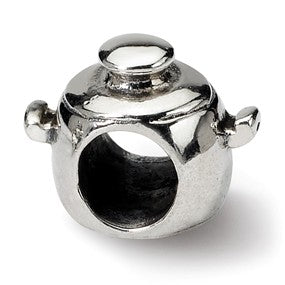 Sterling Silver Cooking Pot Bead Charm hide-image