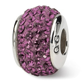Sterling Silver February Full Swarovski Elements Bead Charm hide-image