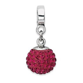 Sterling Silver July Swarovski Elements Ball Dangle Bead Charm hide-image