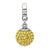 Sterling Silver Nov Swarovski Elements Ball Dangle Bead Charm hide-image