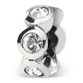 Sterling Silver April Swarovski Elements Birthstone Bead Charm hide-image