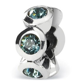 Sterling Silver Dec Swarovski Elements Birthstone Bead Charm hide-image