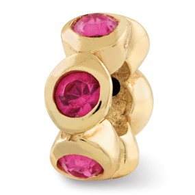 Gold Plated Oct Swarovski Elements Bead Charm hide-image