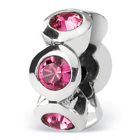 Sterling Silver October Swarovski Elements Birthstone Bead Charm hide-image