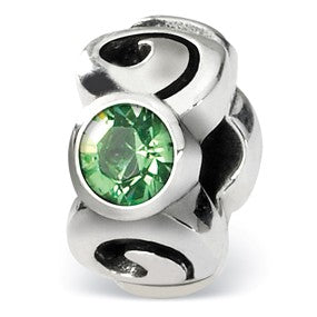 Sterling Silver August Swarovski Elements Birthstone Bead Charm hide-image