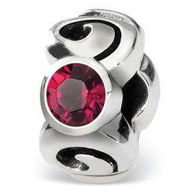 Sterling Silver July Swarovski Elements Birthstone Bead Charm hide-image