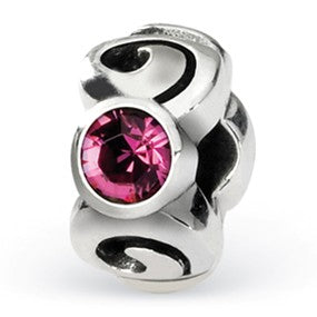 Sterling Silver October Swarovski Elements Birthstone Bead Charm hide-image