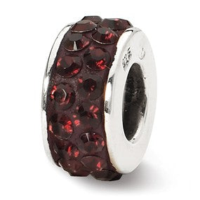 Sterling Silver Jan Double Row Swarovski Elements Bead Charm hide-image