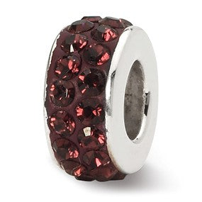 Sterling Silver June Double Row Swarovski Elements Bead Charm hide-image