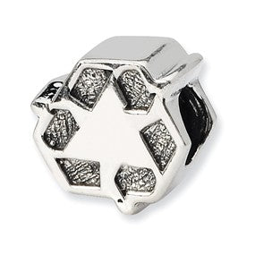 Sterling Silver Recycle Symbol Bead Charm hide-image
